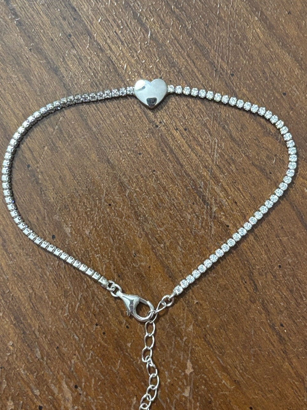 Silver Heart Tennis Bracelet - Women's Silver Bracelet